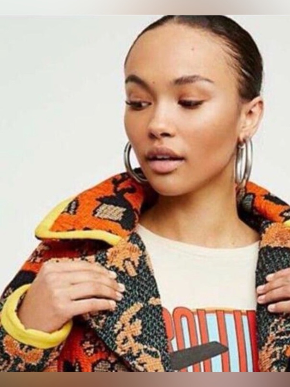 RARE 🔸Free People Mosaic Printed Moto Jacket Size Medium - Picture 17 of 17